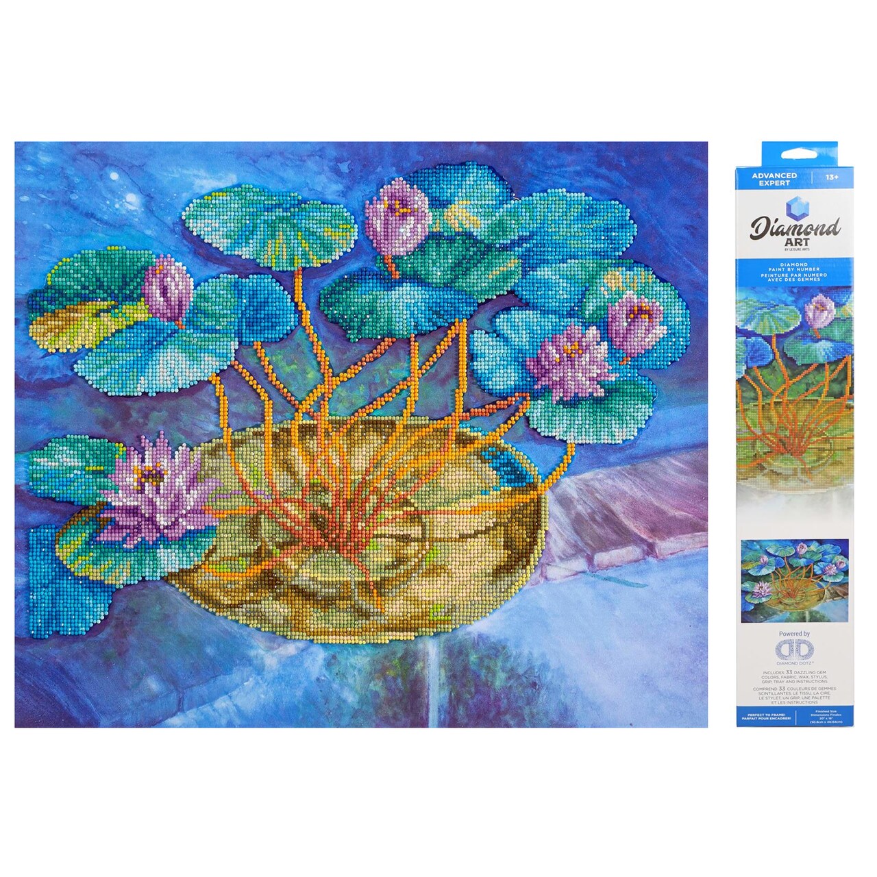 Diamond Art By Leisure Arts Diamond Painting Kits For Adults 16"X20" Advanced Water Lilies, Full Drill, Art Kits, Dimond Art, For Adults, Kit